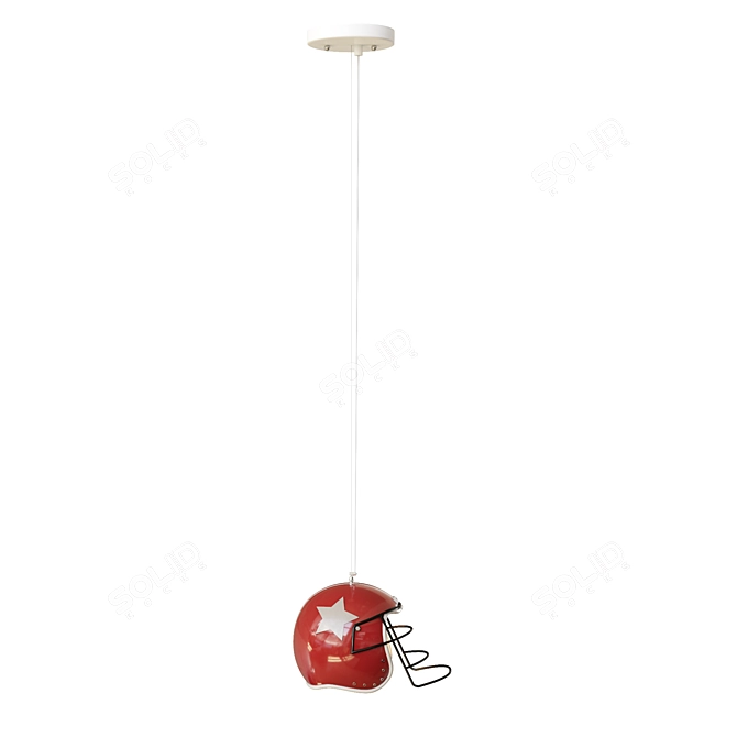 Industrial Sport Helmet Pendant 3D model image 5