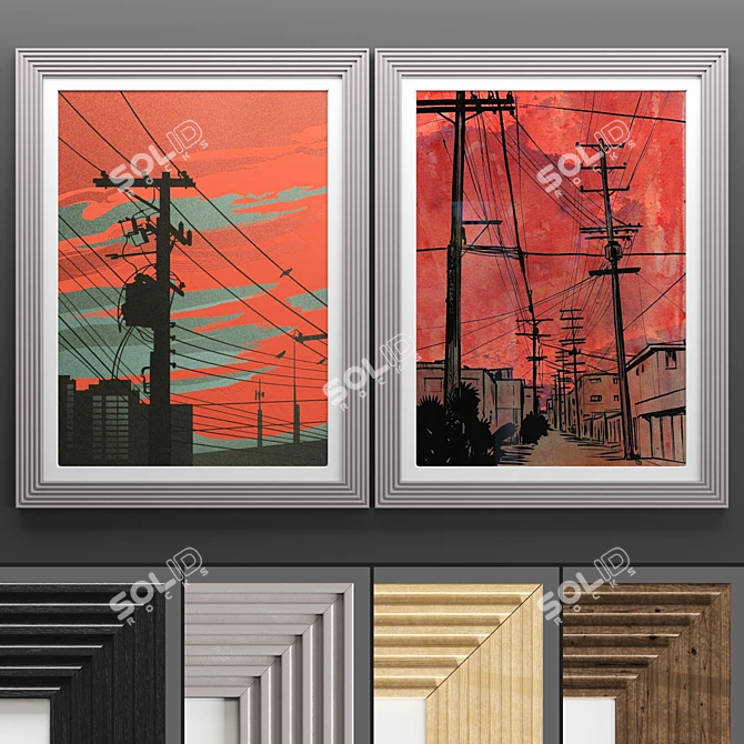 Modern Art Frame - 2 Frames, 4 Textures 3D model image 1