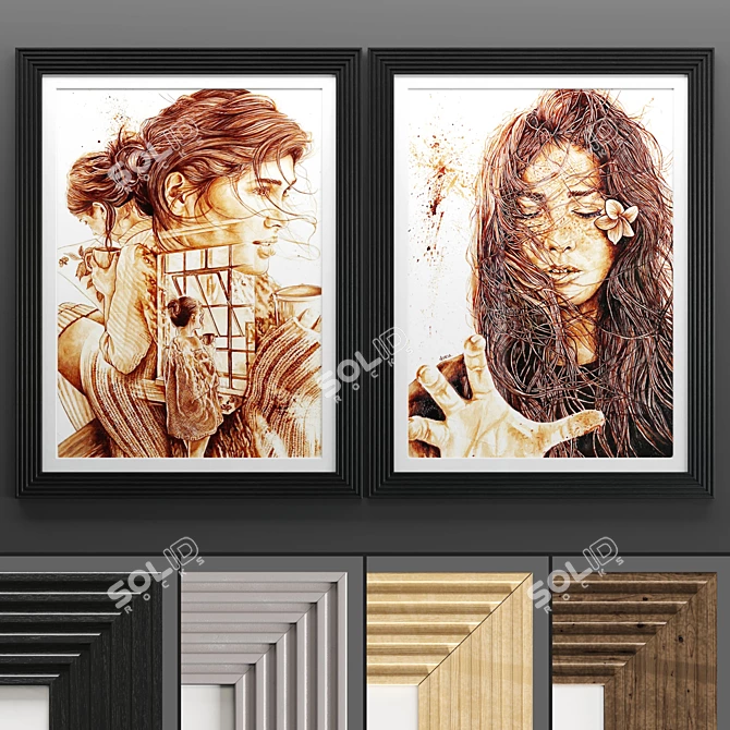 Contemporary Art Frame Set 3D model image 1