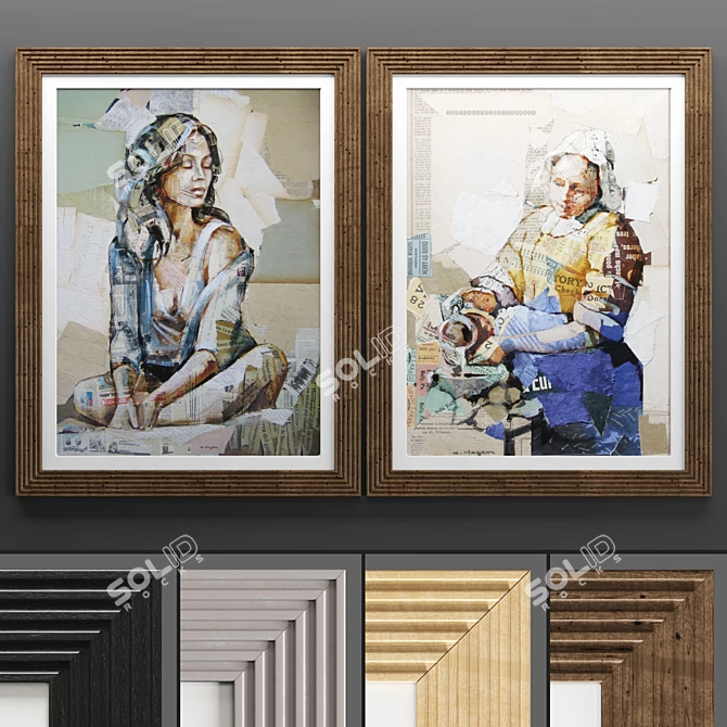 Elegant Art Frame Collection 3D model image 1