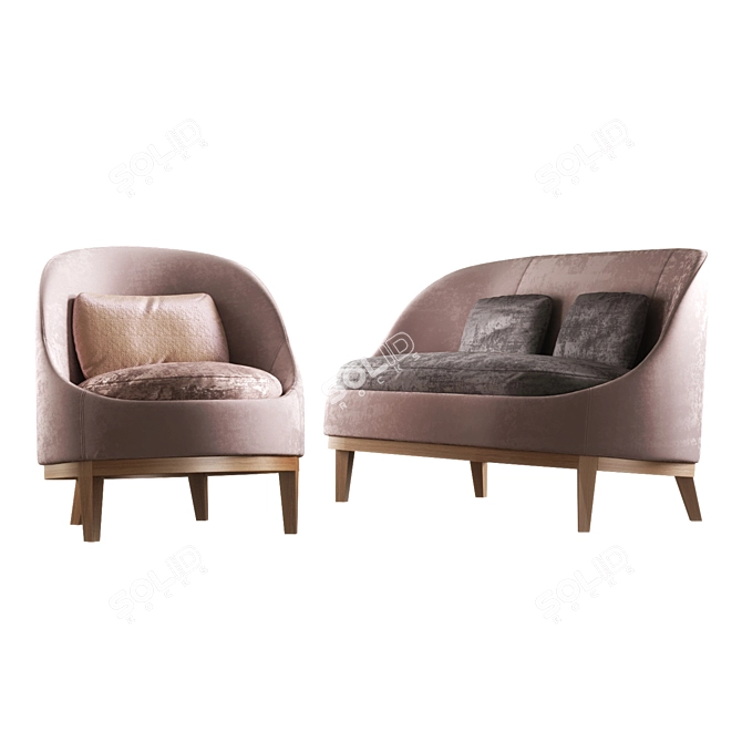 Elegant Belle Armchair by Piet Boon 3D model image 1