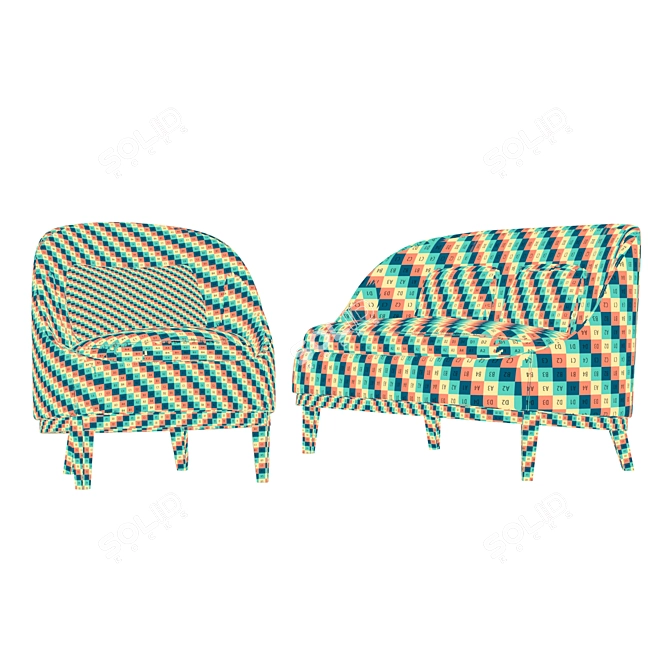 Elegant Belle Armchair by Piet Boon 3D model image 4