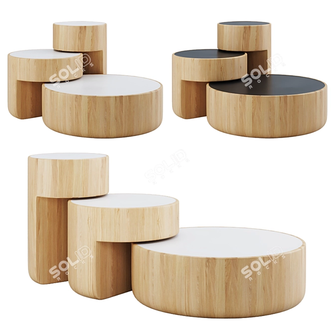 Peruse Levels Coffee Tables: Modern, Elegant, and Versatile 3D model image 1