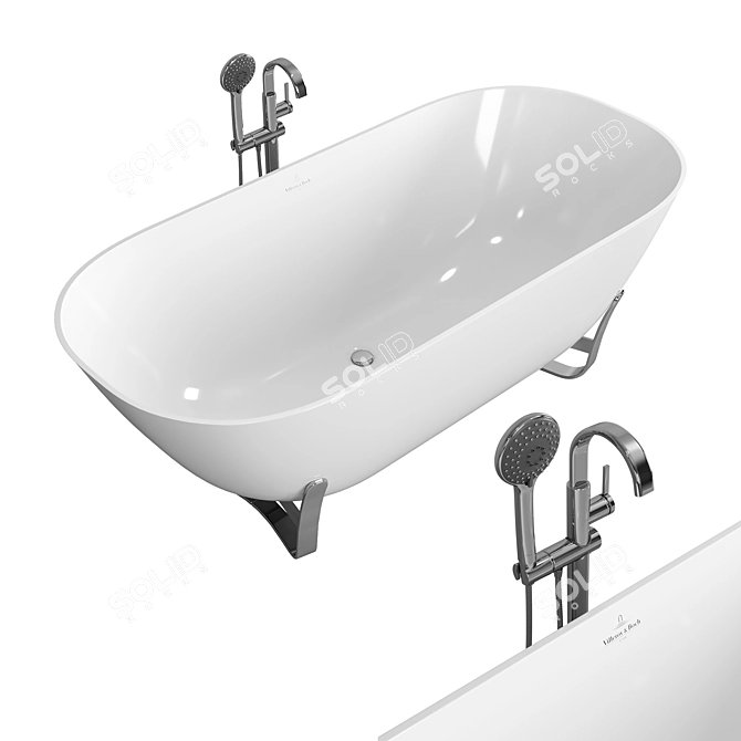 Luxurious Villeroy & Boch Antheus Freestanding Bathtub 3D model image 1