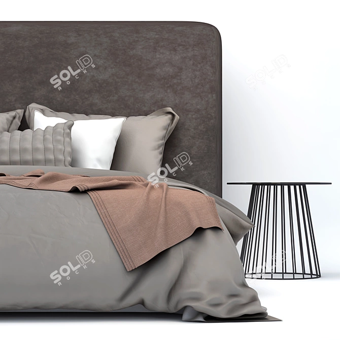 Sleek Contemporary Bed Design 3D model image 3