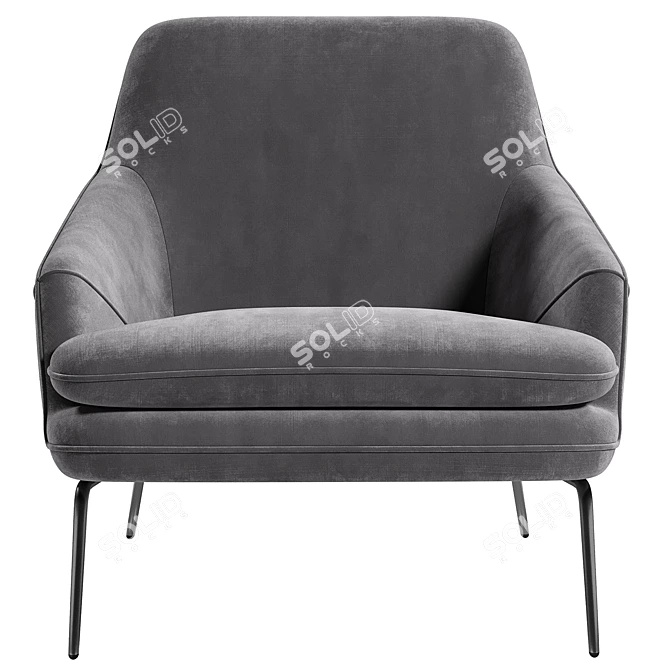 Elegant Armchair Este: PBR-Ready Design 3D model image 3