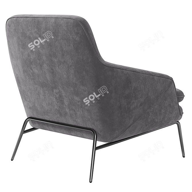 Elegant Armchair Este: PBR-Ready Design 3D model image 4