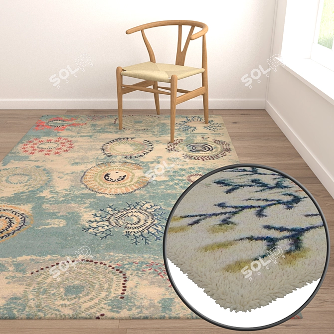 Luxury Carpets Set - High-Quality Textures 3D model image 5