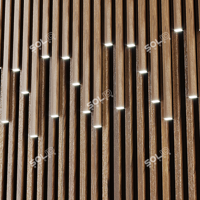 3D Panel Wall: Stylish Illuminated Slats 3D model image 3