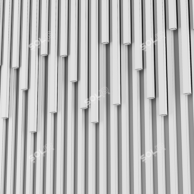 3D Panel Wall: Stylish Illuminated Slats 3D model image 4