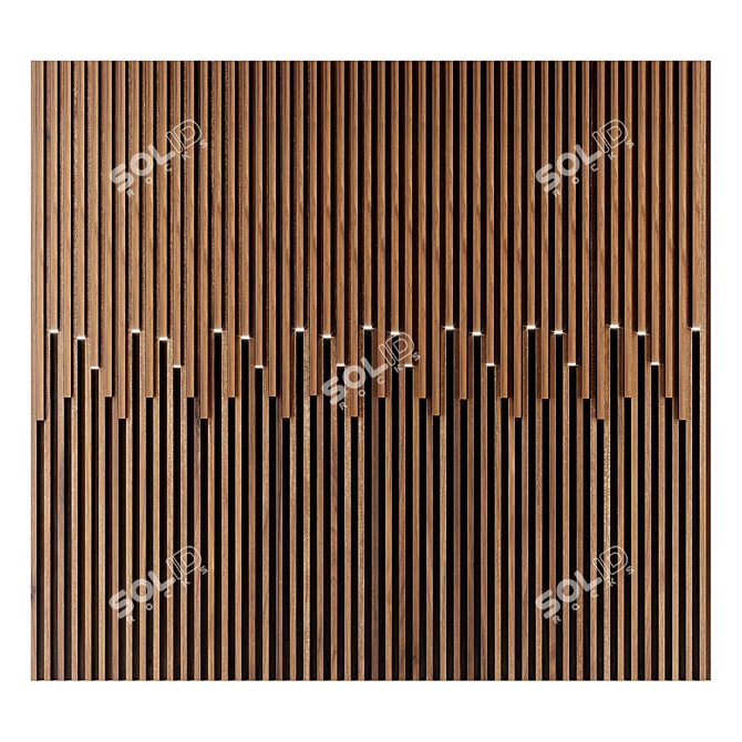 3D Panel Wall: Stylish Illuminated Slats 3D model image 5