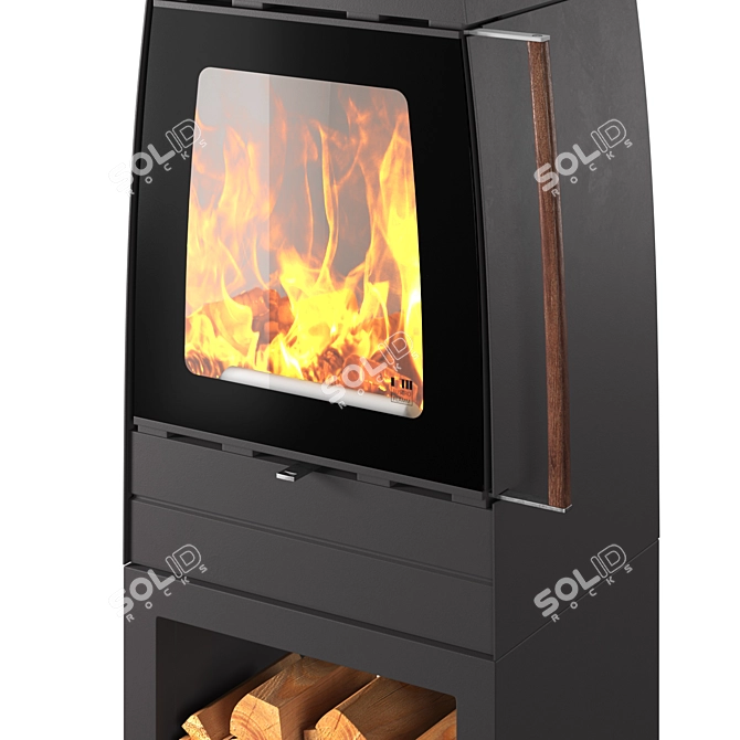 Austroflamm Moby: Stylish Cast Iron Fireplace 3D model image 3