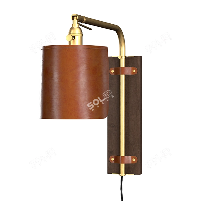 Vintage Brass Ava Wall Sconce 3D model image 3