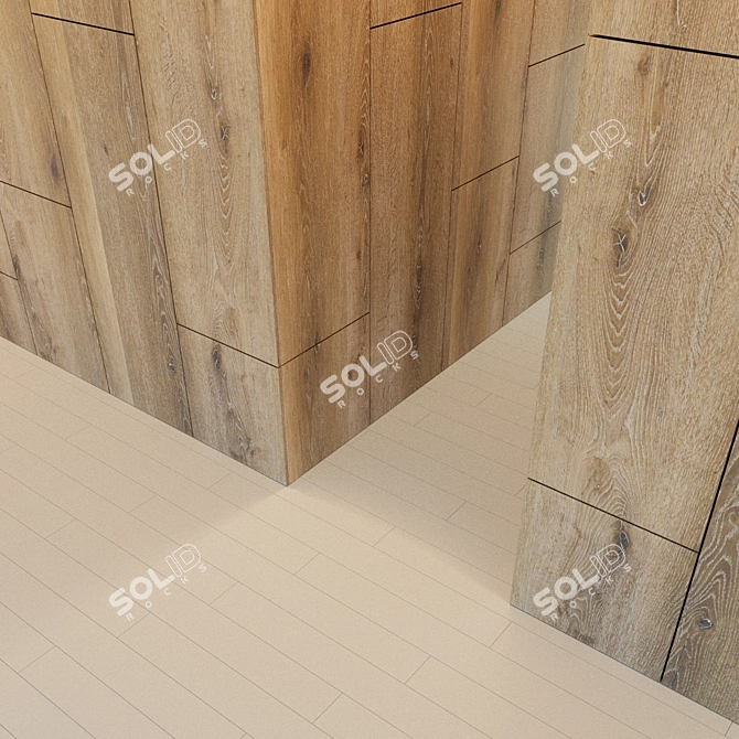 Wooden Corner Wall Panel - Elegant Décor 3D model image 2