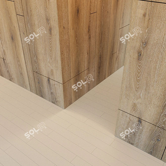 Corner Wood Panel: Decorative 3D Wall 3D model image 3