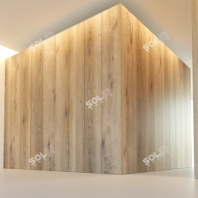 Vintage Wood Corner Wall Panel 3D model image 2