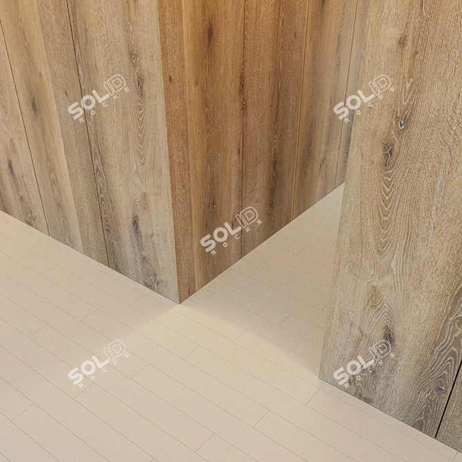 Wooden Corner Wall Panel 3D model image 3