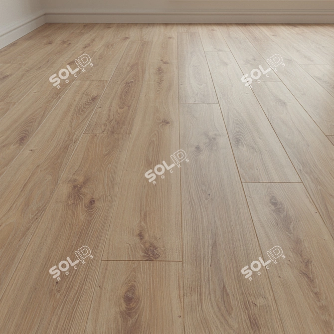 14mm Laminate Parquet Board | Dark Oak | High-Resolution Texture 3D model image 1