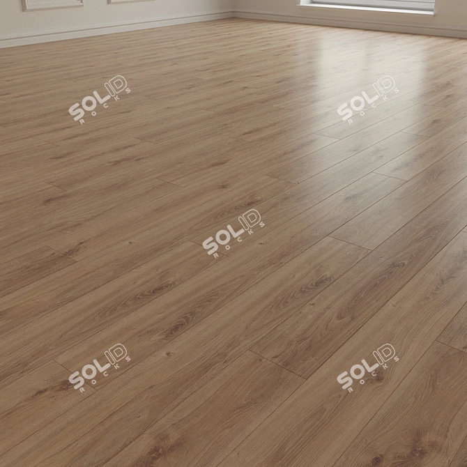 14mm Laminate Parquet Board | Dark Oak | High-Resolution Texture 3D model image 2