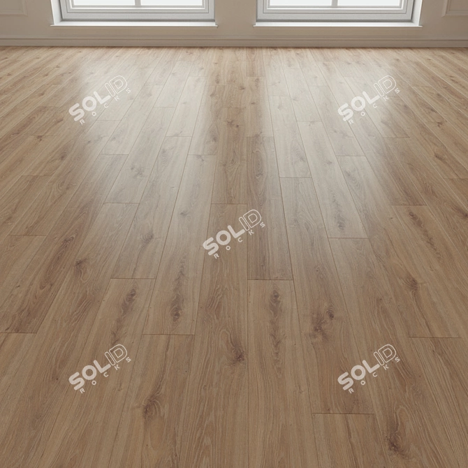 14mm Laminate Parquet Board | Dark Oak | High-Resolution Texture 3D model image 3