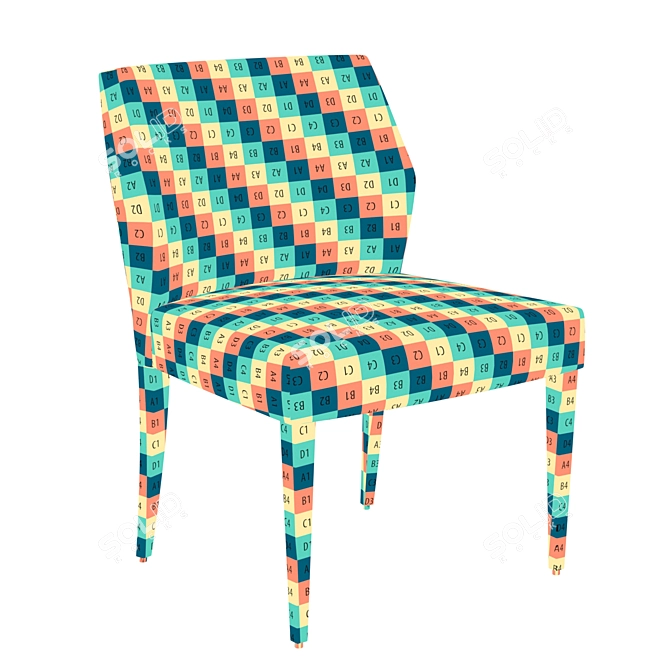 Versmissen Jasy: Stylish Fabric Dining Chair 3D model image 4