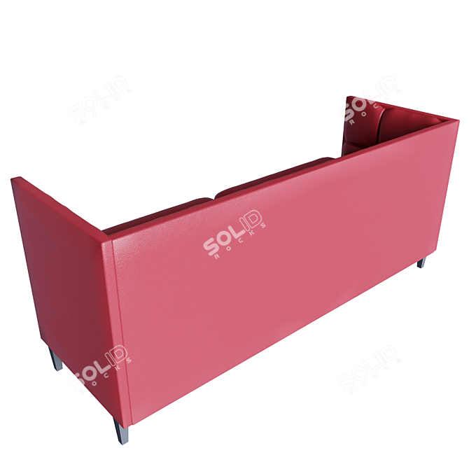 Modern Red Leather Sofa 3D model image 3