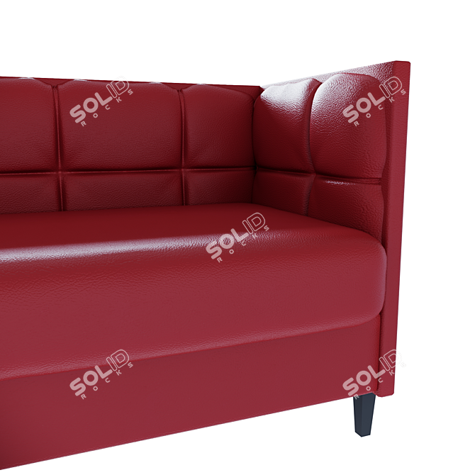 Modern Red Leather Sofa 3D model image 4