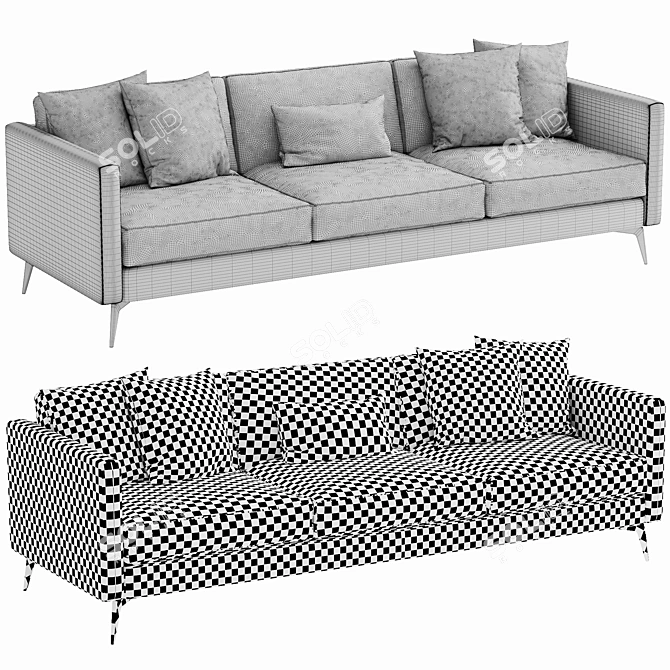 Modern Boconcept Osaka 3 Seater 3D model image 4