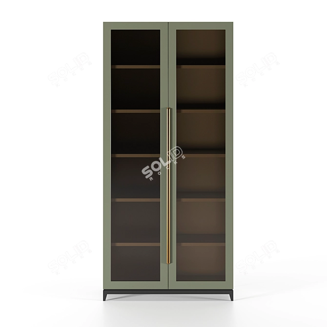 Modern Gray Glass Showcase-Library 3D model image 2