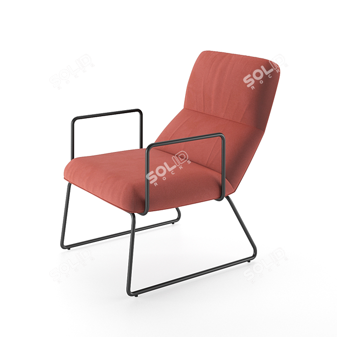 Sleek Sancale Elle Armchair: Swivel & Lock. 3D model image 1