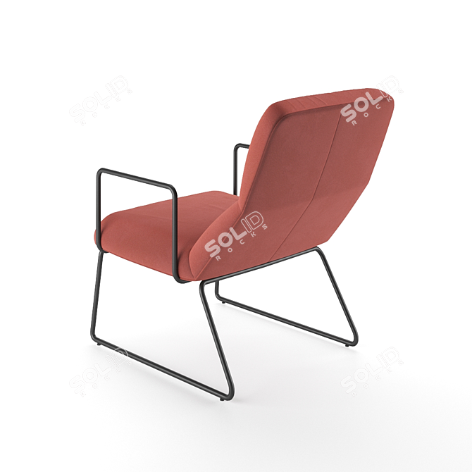 Sleek Sancale Elle Armchair: Swivel & Lock. 3D model image 2