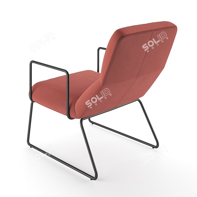 Sleek Sancale Elle Armchair: Swivel & Lock. 3D model image 6