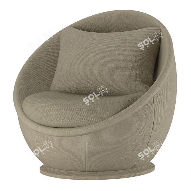 Milo Baughman Modern Swivel Chair 3D model image 4