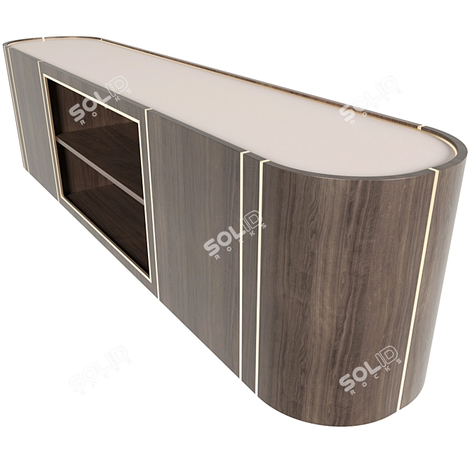 Rustic Wood TV Stand 3D model image 3