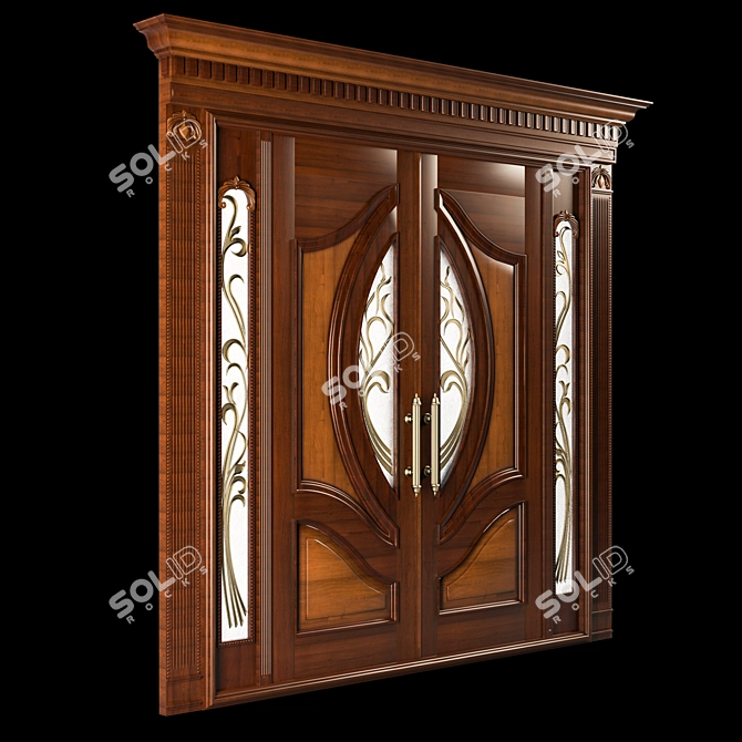 Elegant Entry: Classic Door 265cm H - 260cm W 3D model image 1