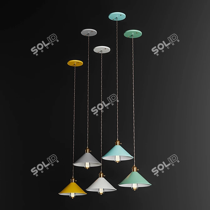 Industrial Pendant Lamp Lampatron Braid 3D model image 2