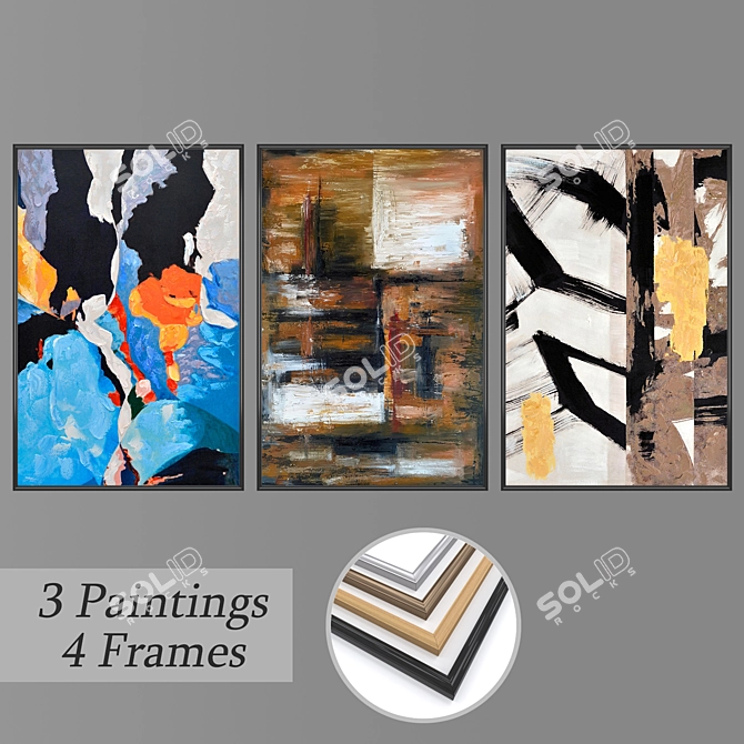 Elegant Wall Art Set: No 2858 3D model image 1