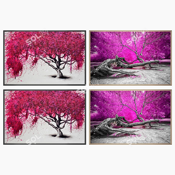 Modern Wall Art Set with Versatile Frames 3D model image 2