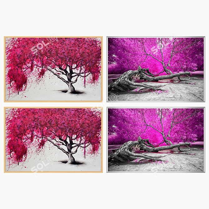 Modern Wall Art Set with Versatile Frames 3D model image 3