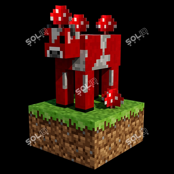 Pixelated Adventure: Minecraft Figurine Pack 3D model image 2