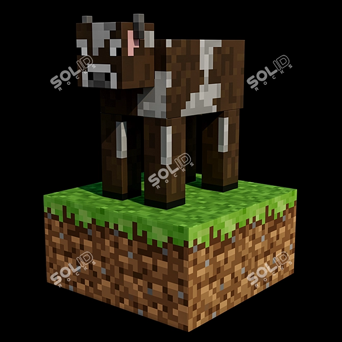 Pixelated Adventure: Minecraft Figurine Pack 3D model image 4