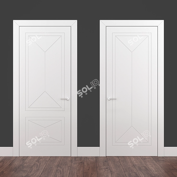 Academy Time 77PG, 88PG White Doors 3D model image 1