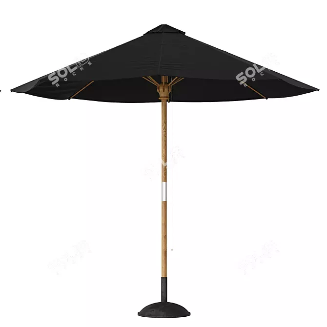 Larnaca Teak Patio Umbrella 3D model image 1