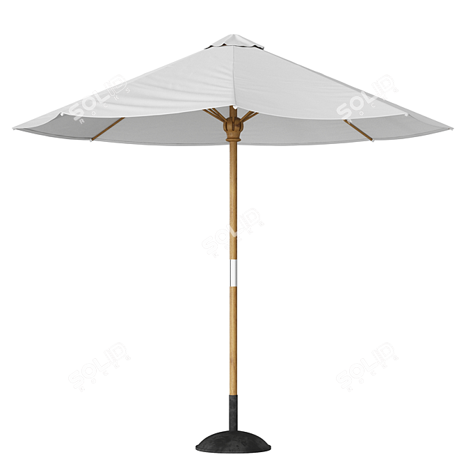 Larnaca Teak Patio Umbrella 3D model image 2