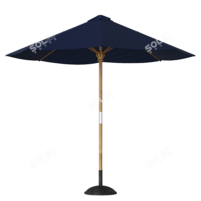 Larnaca Teak Patio Umbrella 3D model image 3