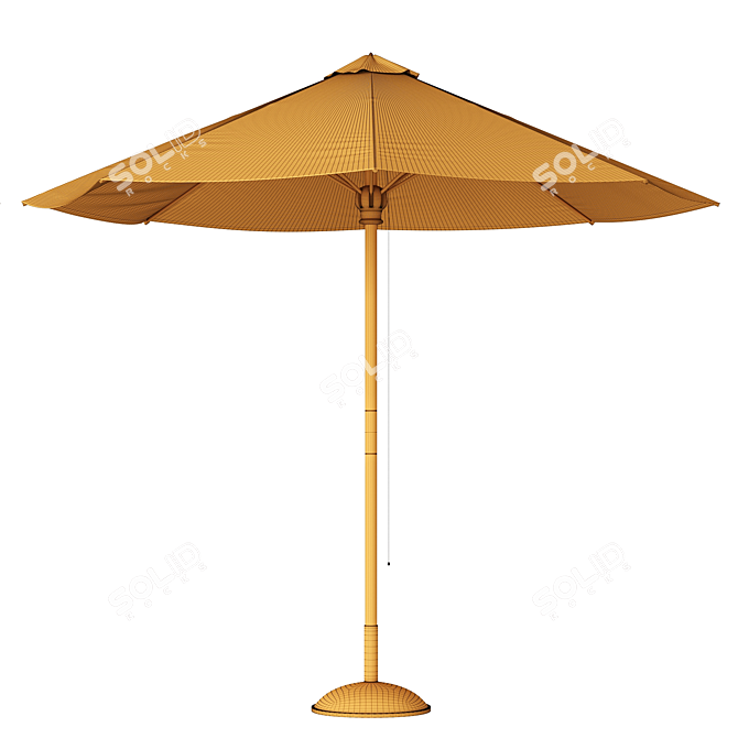 Larnaca Teak Patio Umbrella 3D model image 4