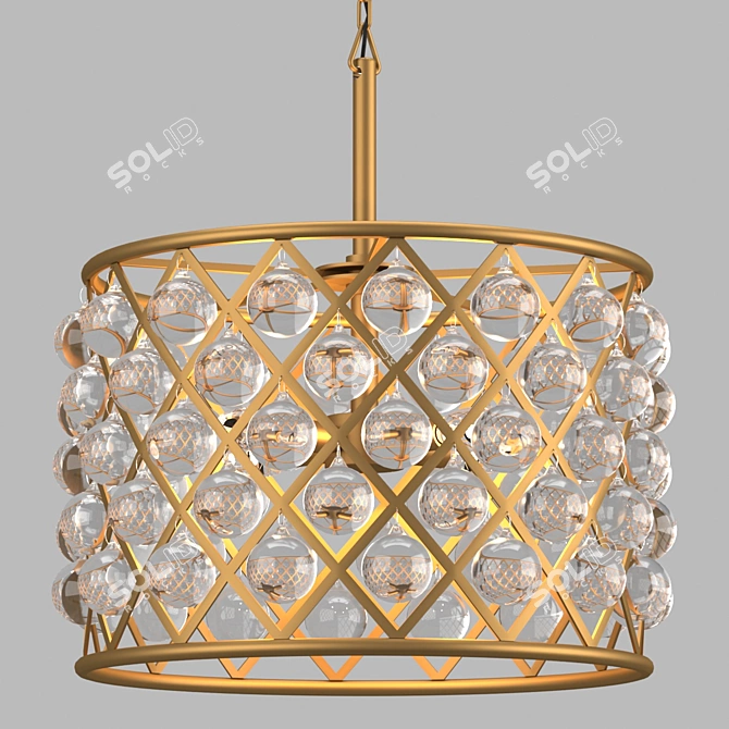 Spencer Hoop 45 Brass Chandelier 3D model image 1