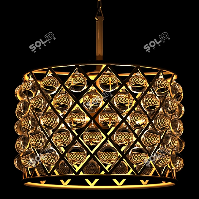 Spencer Hoop 45 Brass Chandelier 3D model image 2