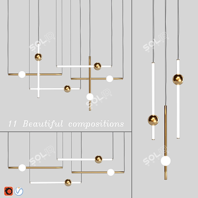 Orion Pendant Light Collection: Versatile & Stylish 3D model image 1