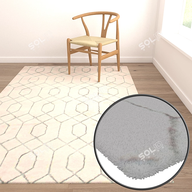 High-Quality Set of Carpets 3D model image 5